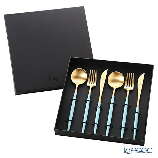 クチポール ゴア GOA ターコイズ／ゴールド テーブル6点セット マット仕上げ 【ブランドボックス付】