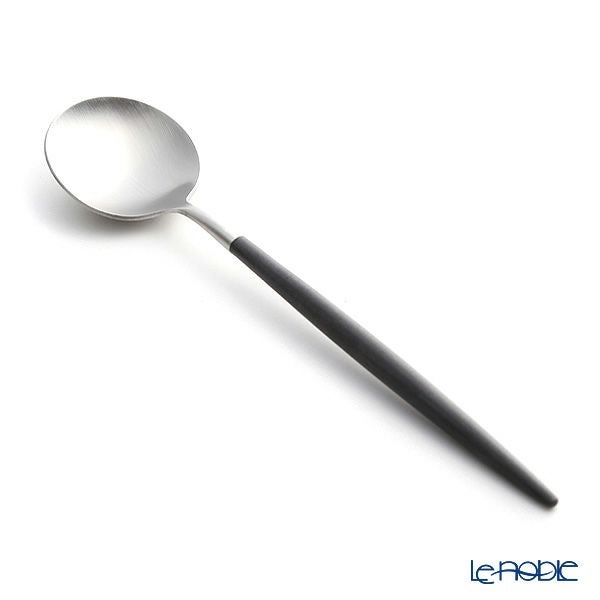 クチポール ゴア GOA ブラック／シルバー デザートスプーン＆デザートフォーク 2点セット マット仕上げ【ロゴ入リネン袋付】