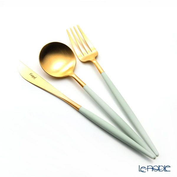 クチポール ゴア GOA セラドン／ゴールド テーブル3点セット マット仕上げ 【ブランドボックス付】