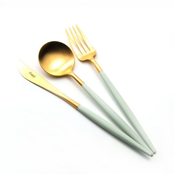 クチポール ゴア GOA セラドン／ゴールド テーブル3点セット マット仕上げ 【ブランドボックス付】