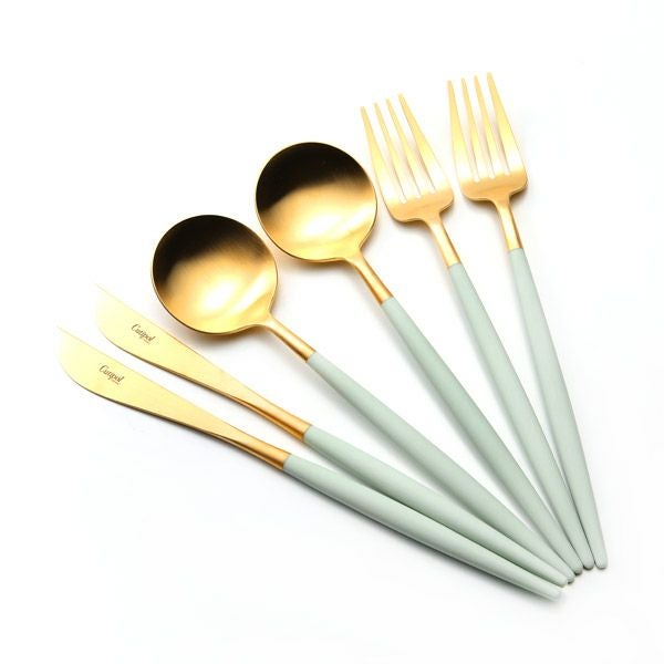 クチポール ゴア GOA セラドン／ゴールド テーブル6点セット マット仕上げ 【ブランドボックス付】