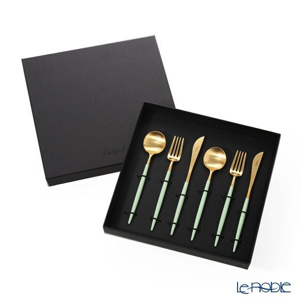 クチポール ゴア GOA セラドン／ゴールド デザート6点セット マット仕上げ 【ブランドボックス付】