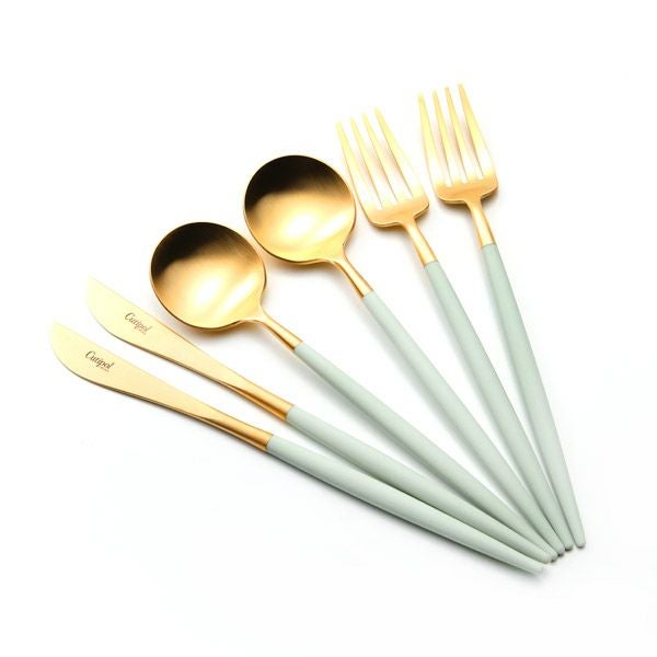 クチポール ゴア GOA セラドン／ゴールド デザート6点セット マット仕上げ 【ブランドボックス付】