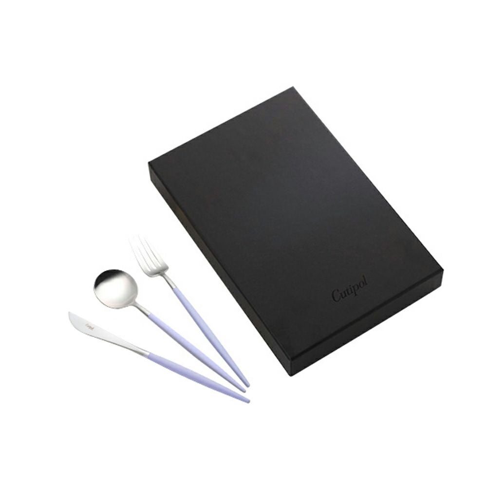 クチポール ゴア GOA バイオレット／シルバー デザート3点セット マット仕上げ 【ブランドボックス付】