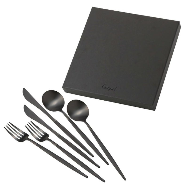 クチポール ゴア GOA ブラック／ブラック テーブル6点セット マット仕上げ 【ブランドボックス付】