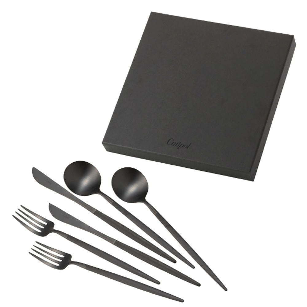 クチポール ゴア GOA ブラック／ブラック デザート6点セット マット仕上げ 【ブランドボックス付】