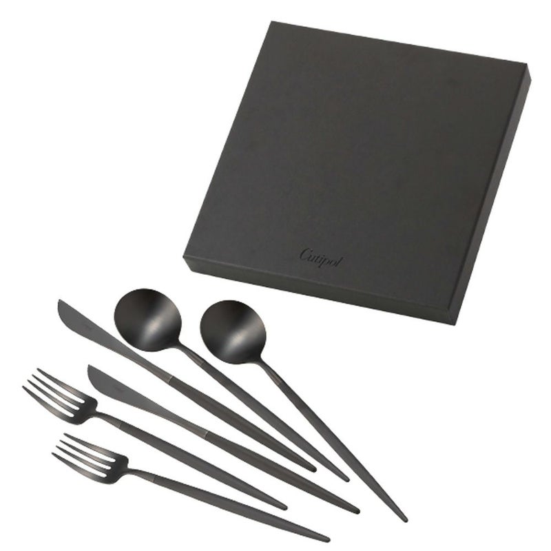 クチポール ゴア GOA ブラック／ブラック デザート6点セット マット仕上げ 【ブランドボックス付】