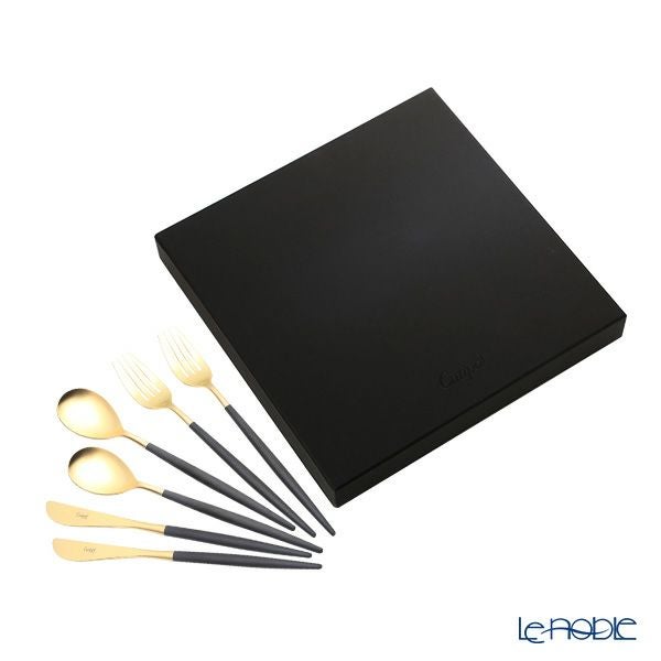 クチポール ミオ MIO ブラック／ゴールド テーブル6点セット マット仕上げ 【ブランドボックス付】