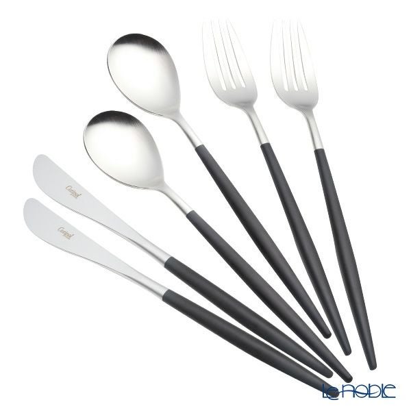 クチポール ミオ MIO ブラック／シルバー テーブル6点セット マット仕上げ 【ブランドボックス付】