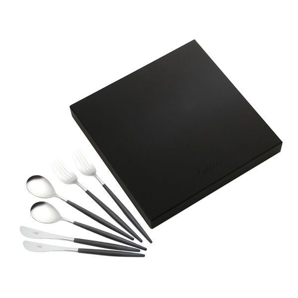 クチポール ミオ MIO ブラック／シルバー テーブル6点セット マット仕上げ 【ブランドボックス付】