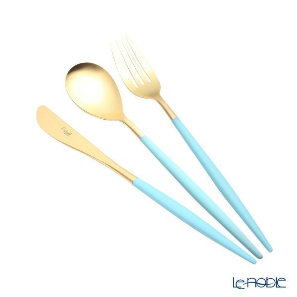 クチポール ミオ MIO ターコイズ／ゴールド テーブル3点セット マット仕上げ 【ブランドボックス付】