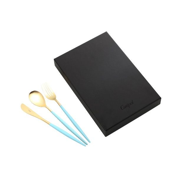 クチポール ミオ MIO ターコイズ／ゴールド テーブル3点セット マット仕上げ 【ブランドボックス付】