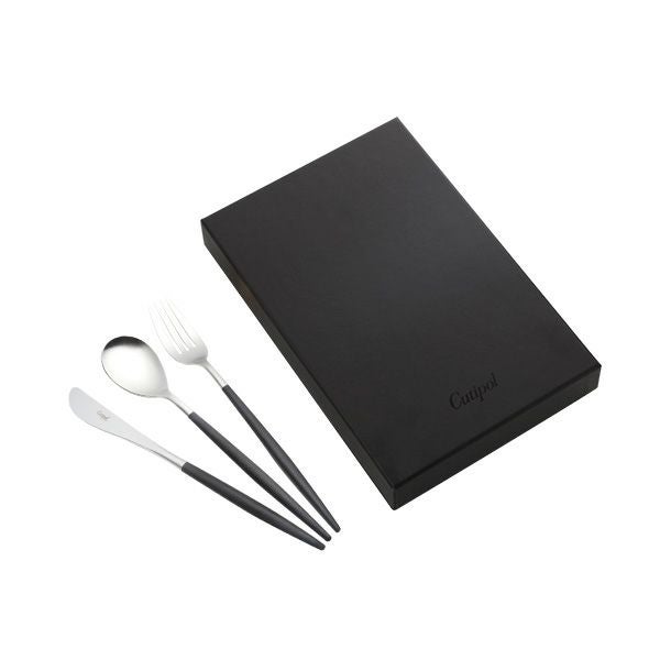 クチポール ミオ MIO ブラック／シルバー テーブル3点セット マット仕上げ 【ブランドボックス付】