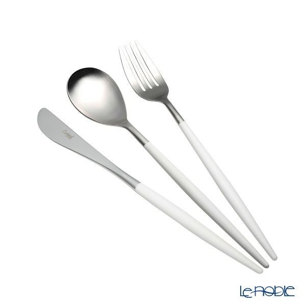 クチポール ミオ MIO ホワイト／シルバー テーブル3点セット マット仕上げ 【ブランドボックス付】