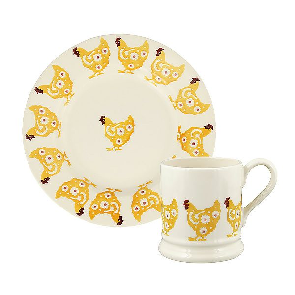 エマ・ブリッジウォーター イエローヘン／黄色いめんどり マグカップ＆ プレート 21cm セット 23SS