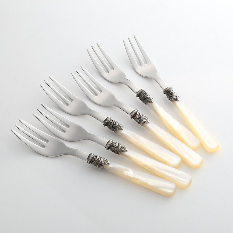 エメ ナポレオン ケーキフォーク アイボリー 6本セット