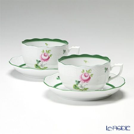 ヘレンド (HEREND) ウィーンのバラ 00724-0-00／724 ティーカップ＆ソーサー 200ml ペア