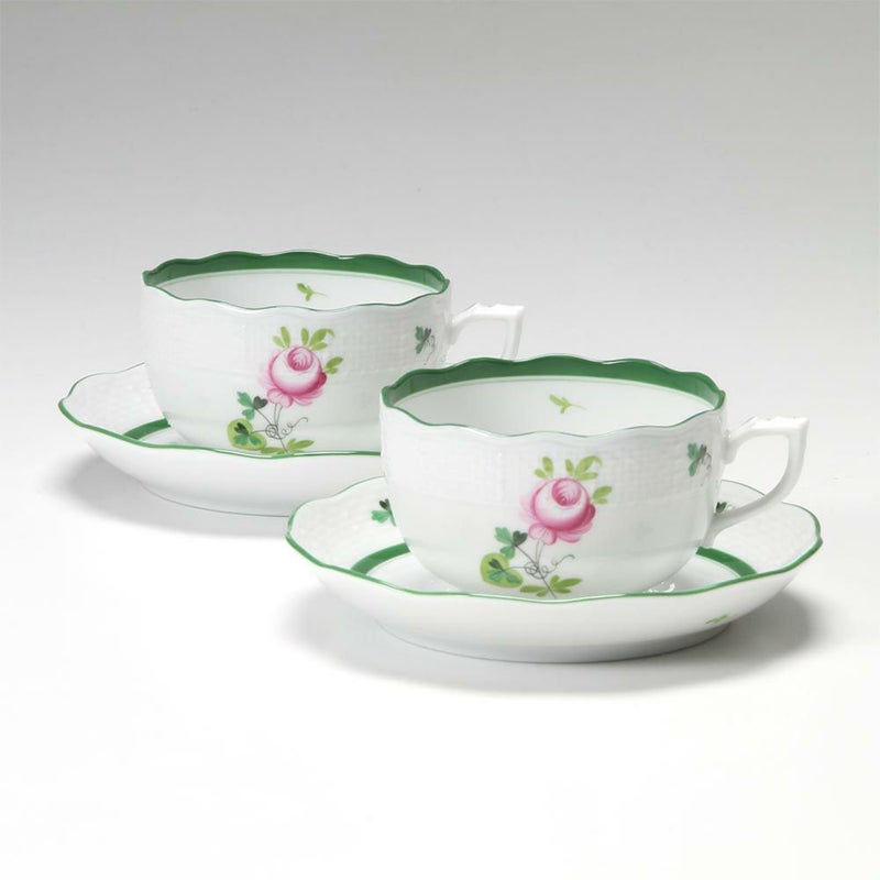 ヘレンド (HEREND) ウィーンのバラ 00724-0-00／724 ティーカップ＆ソーサー 200ml ペア