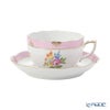 ヘレンド (HEREND) ローズチューリップ ブルー RTFB ＆ ピンク RTFP ティーカップ＆ソーサー 200ml ペア 20724-0-00