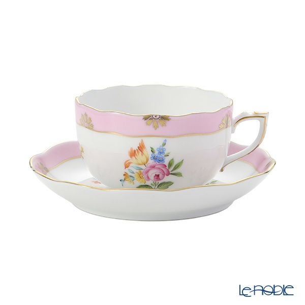 ヘレンド ローズチューリップ ブルー RTFB ＆ ピンク RTFP ティーカップ＆ソーサー 200ml ペア 20724-0-00