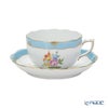 ヘレンド (HEREND) ローズチューリップ ブルー RTFB ＆ ピンク RTFP ティーカップ＆ソーサー 200ml ペア 20724-0-00