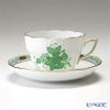 ヘレンド (HEREND) アポニーグリーン 00730-0-00 ティーカップ＆ソーサー（兼用） 200ml ペア