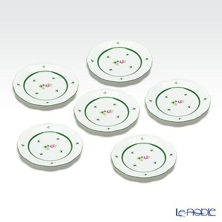 ヘレンド (HEREND) ウィーンのバラ 00517-0-00 プレート 19cm 6枚セット