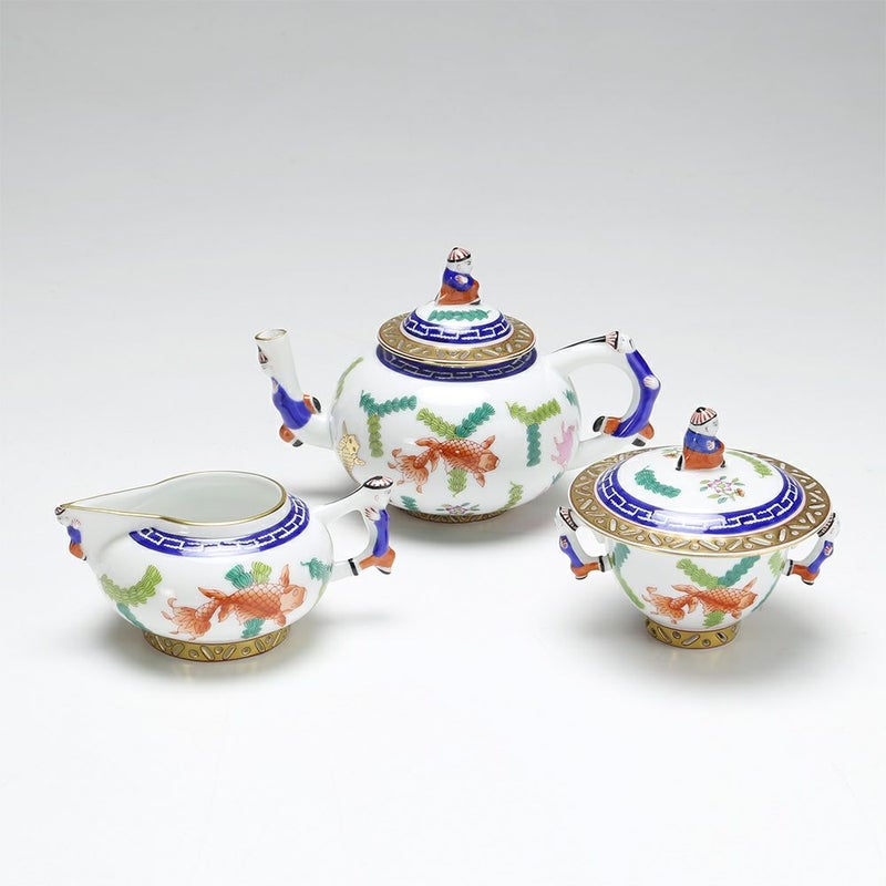 ヘレンド シノワズリ（中国趣味）ポワッソン ポット3点セット