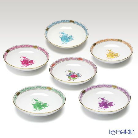 ヘレンド (HEREND) アポニーシリーズ フルーツボウル 13.5cm 6個セット