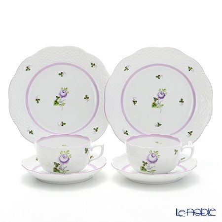 ヘレンド (HEREND) ウィーンのバラ ライラック トリオセット ペア