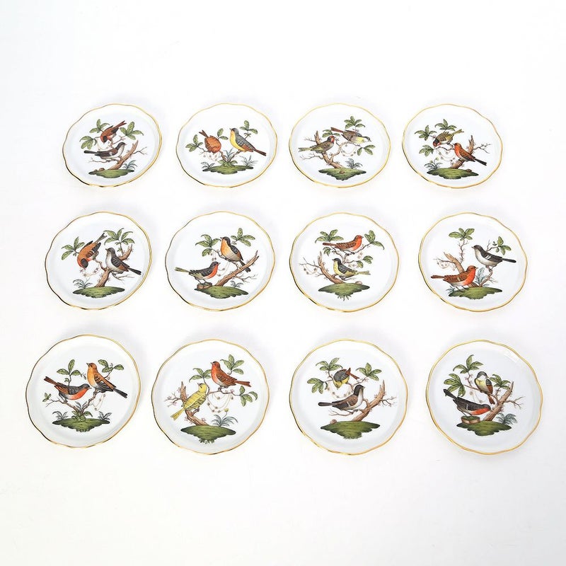 ヘレンド ロスチャイルドバード RO 00341-0-00 コースター 10cm 12枚セット