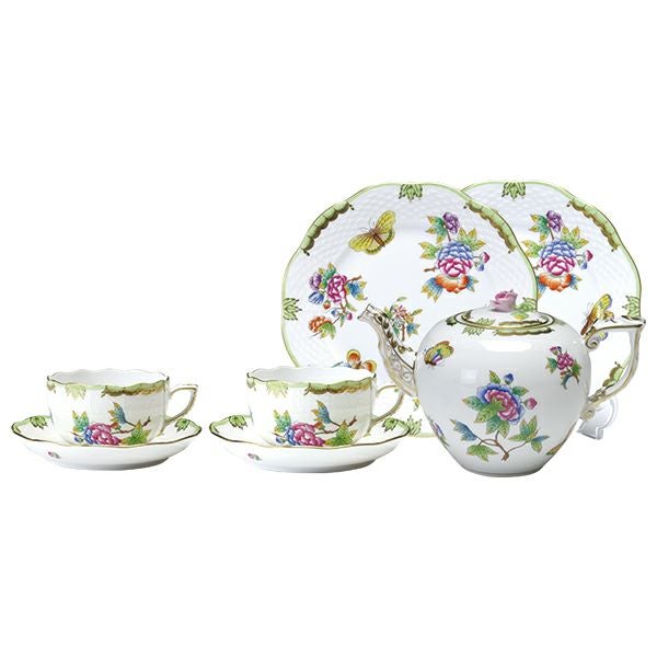 ヘレンド ヴィクトリア・ブーケ 2人用 ティータイムセット