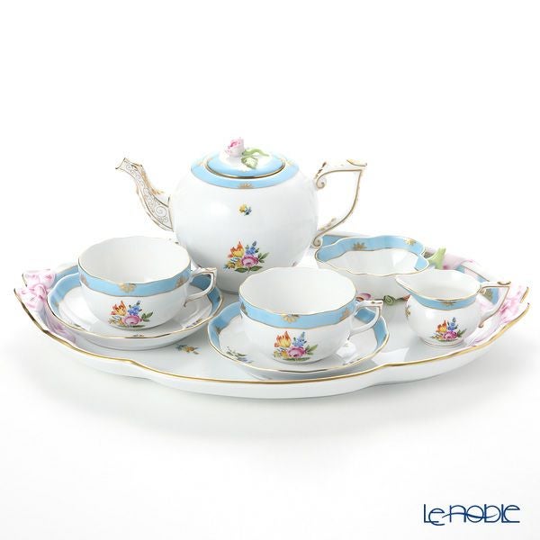 ヘレンド ローズチューリップ ブルー RTFB テテアテテセット