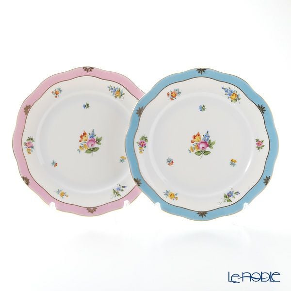 ヘレンド ローズチューリップ ブルー RTFB＆ピンク RTFP 20517-0-00 プレート 19cm ペア