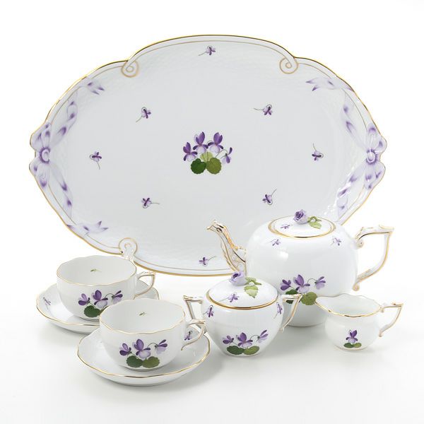 ヘレンド バイオレット（ゴールド） VIOLET テテアテテセット