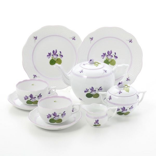 ヘレンド バイオレット（ライラック） VIOLETL 2人用 ティー7点セット