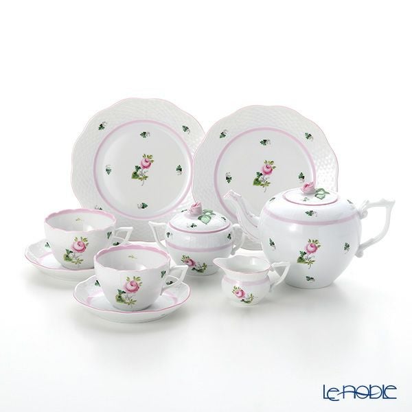 ヘレンド ウィーンのバラ ピンク 2人用 ティー7点セット（兼用）
