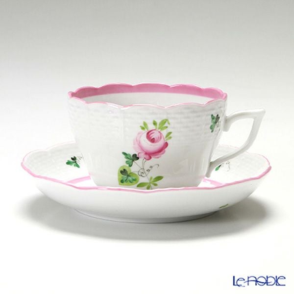 ヘレンド ウィーンのバラ ピンク 2人用 ティー7点セット（兼用）