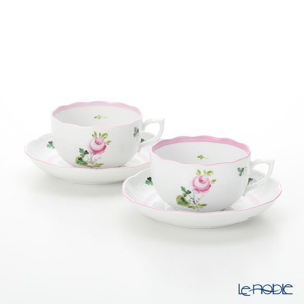 ヘレンド (HEREND) ウィーンのバラ ピンク 00724-0-00 ティーカップ＆ソーサー 200ml ペア