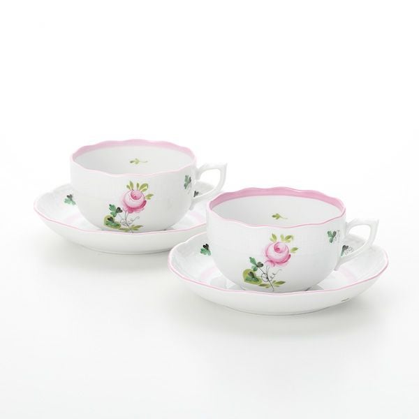 ヘレンド (HEREND) ウィーンのバラ ピンク 00724-0-00 ティーカップ＆ソーサー 200ml ペア
