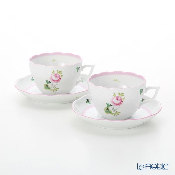 ヘレンド ウィーンのバラ ピンク 00730-0-00 ティーカップ＆ソーサー（兼用） 200ml ペア