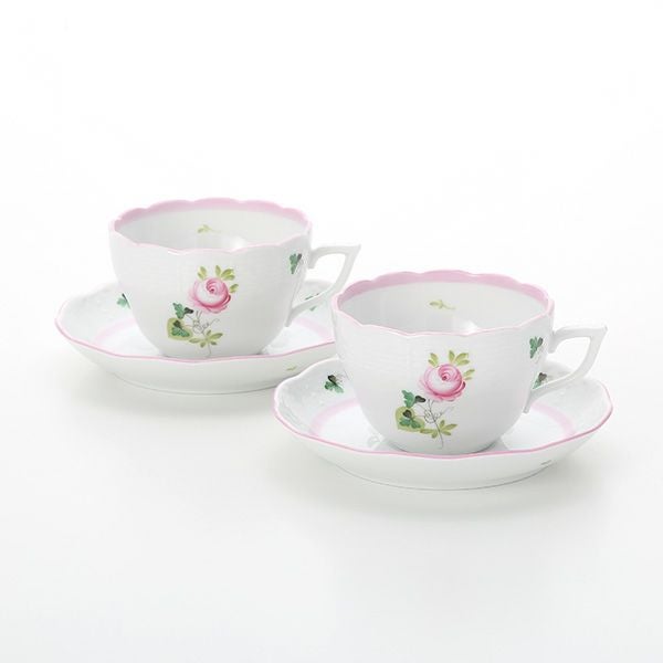 ヘレンド ウィーンのバラ ピンク 00730-0-00 ティーカップ＆ソーサー（兼用） 200ml ペア