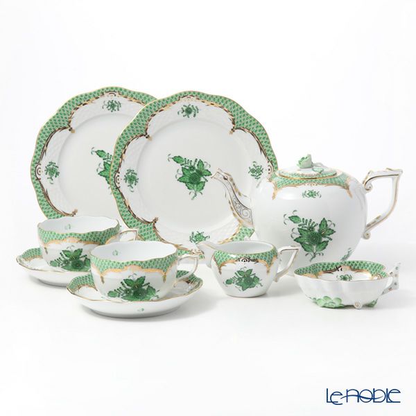 ヘレンド アポニーグリーン グリーンスケール ティー 7点セット