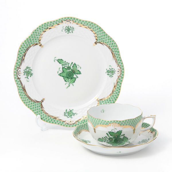 ヘレンド アポニーグリーン グリーンスケール トリオセット