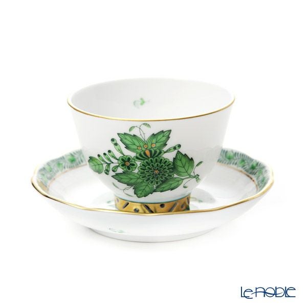 ヘレンド アポニーグリーン AV ジャパニーズティーカップ（ティーボウル）＆ソーサー（湯呑＆茶托）