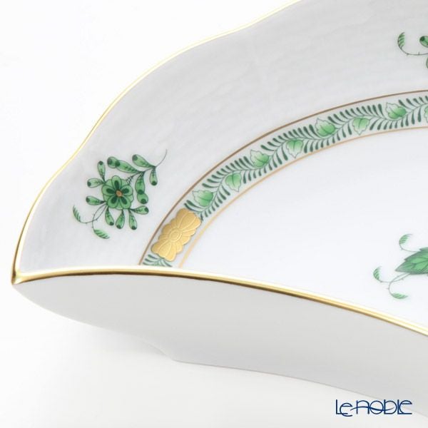 ヘレンド アポニーグリーン AV プレート27cm ＆ クレセントディッシュ20cm セット