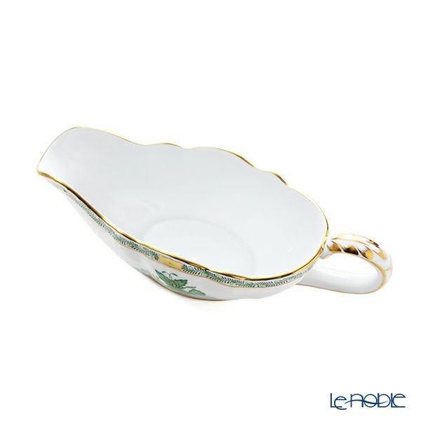 ヘレンド アポニーグリーン AV 00217-0-00 ＆ 00238-0-00 ソースボート＆ ソースレードル20cm セット