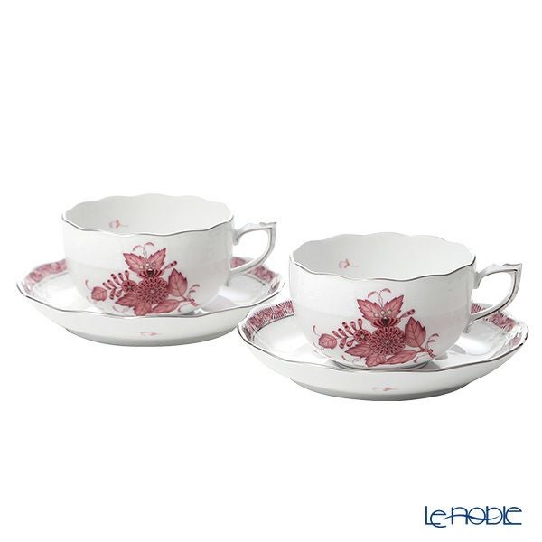 ヘレンド アポニーモーヴプラチナ AP2-PT ティーカップ＆ソーサー 200ml 00724-0-00 ペア