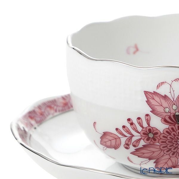 ヘレンド アポニーモーヴプラチナ AP2-PT ティーカップ＆ソーサー 200ml 00724-0-00 ペア