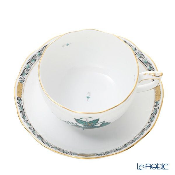 ヘレンド アポニーグリーン2 AV2（ブルーグリーン） ティーカップ＆ソーサー 200ml 00724-0-00 ペア